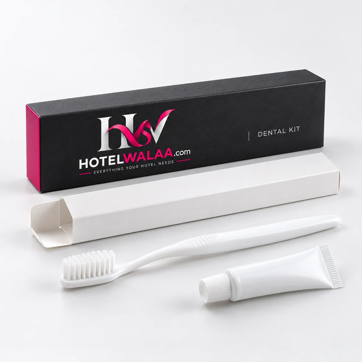 Illustrative Hotelwalaa-branded mockup of Dental kits
