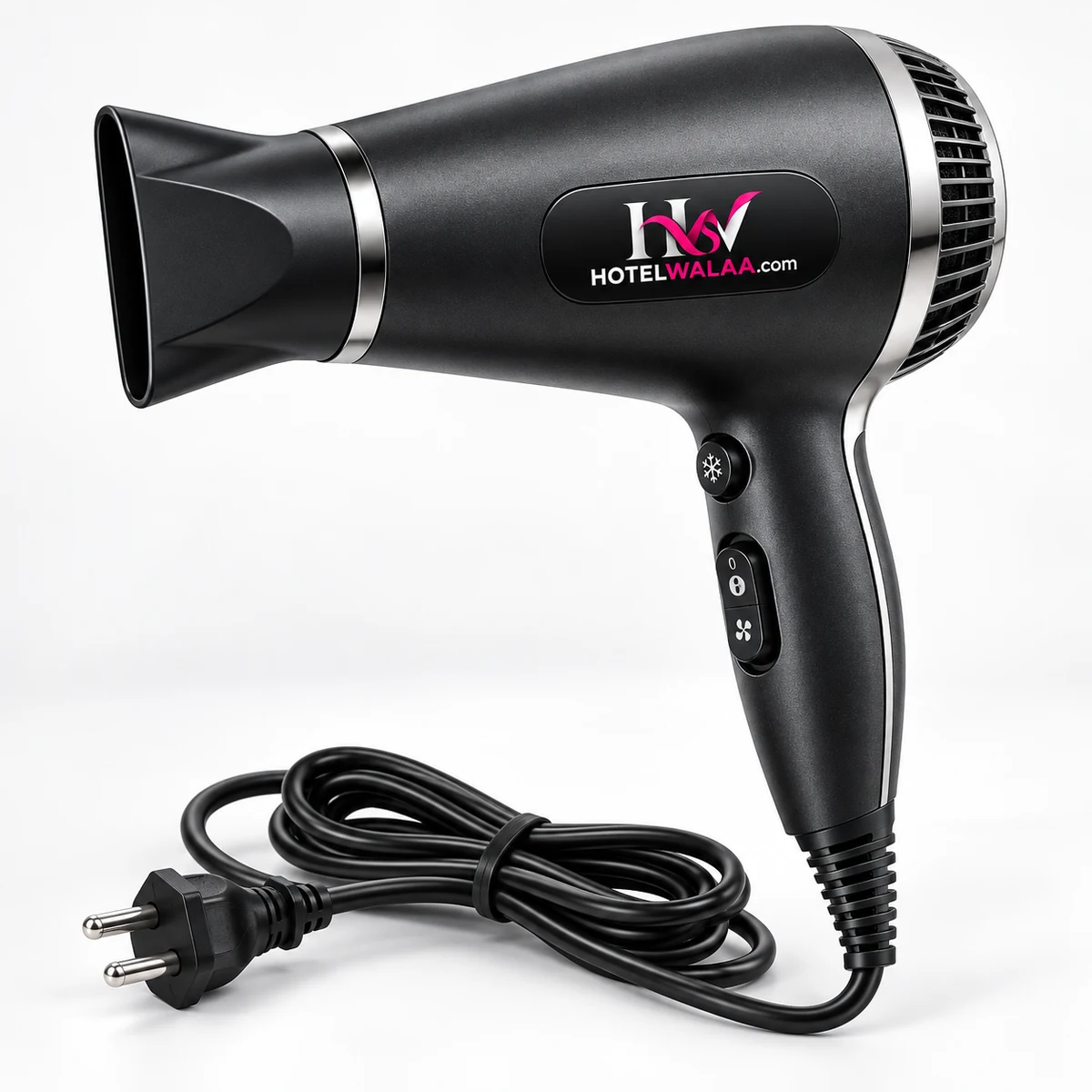 Illustrative Hotelwalaa-branded mockup of Guest hair dryers